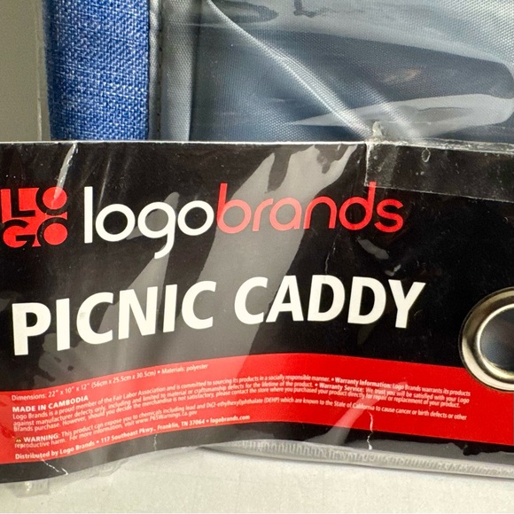 Golden State Warriors Picnic Caddy Oversized Tote Blue NEW - Picture 4 of 6